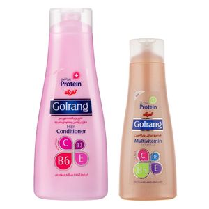 شامپو و نرم کننده مو گلرنگ مدل x2 حجم 1300 میلی لیتر مجموعه 2 عددی